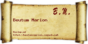 Beutum Marion névjegykártya