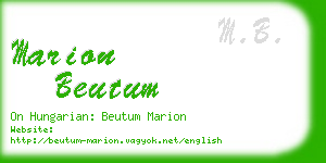 marion beutum business card